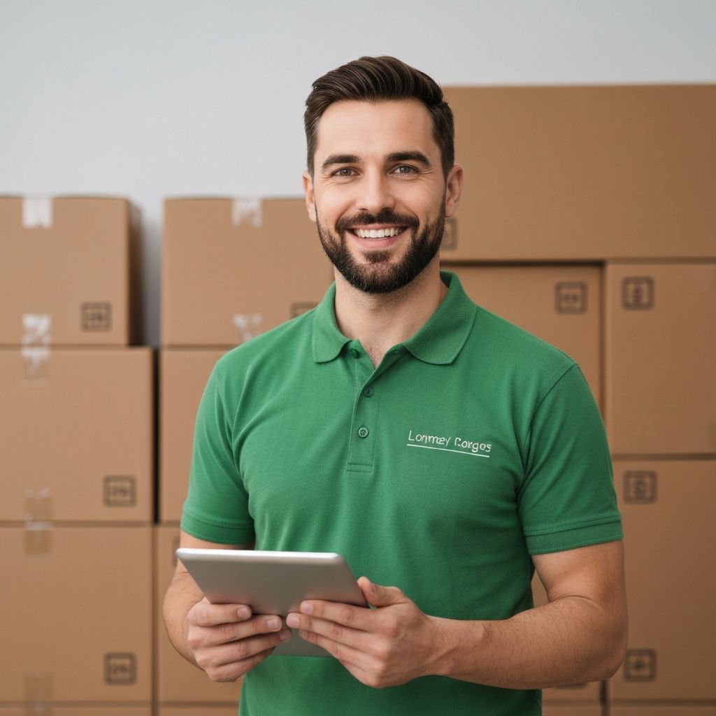 Professional mover with tablet